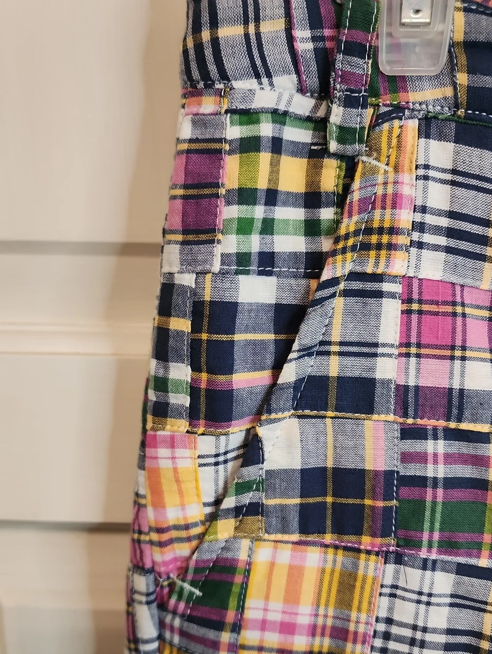 Tailor New York Madras Quilt Plaid Golf, Any Occcasion Pants, Pink, Green, Navy - Picture 4 of 12